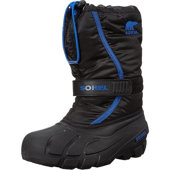 Sorel Big Kids Black Flurry Waterproof TP Insulated Boots sz 5 Washable Liner Ru - Picture 1 of 8